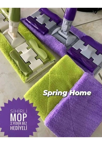 Mor Teleskopik Mandallı Mop ve Mikrofiber Yedek Bez Seti modelleri