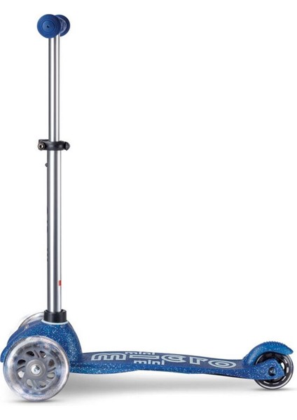 Deluxe Galaxy Glitter LED Mini Micro 3 Tekerlekli Mavi Scooter