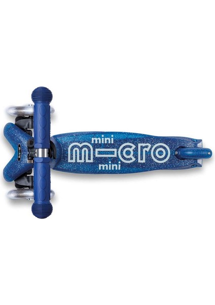 Deluxe Galaxy Glitter LED Mini Micro 3 Tekerlekli Mavi Scooter