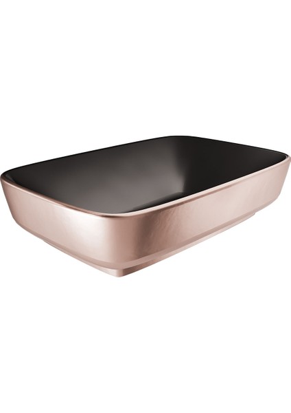 Dove 2.0 60X40 cm Mat Siyah-Bronz Dikdörtgen Çanak Lavabo