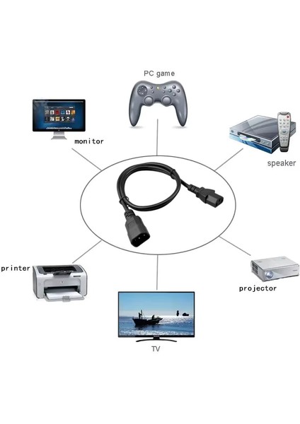 1.5 Metre Güç Uzatma Kablosu Pc Bilgisayar Monitör Pdu Sahne Işığı Baskül C13 C14 Elektrik Kablosu