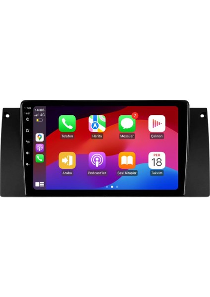 Bmw5 Serisi E39 Android Multimedya Sistemi 4-64 For-X (1995-2003)-C09011 Ön Kayıt Kamera Hediyeli