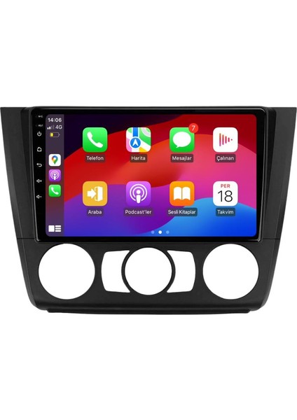 Bmw 1 Serisi E81-R82-R87-E88 Android Multimedya Sistemi 4-64 For-X (2007-2011)-C09009ÖN Kayıt Kamera Hediyeli