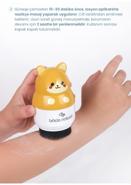Güneş Koruyucu Losyon Aplikatörü Kedi Figürlü Doldurulabilir Roll On 110 ml