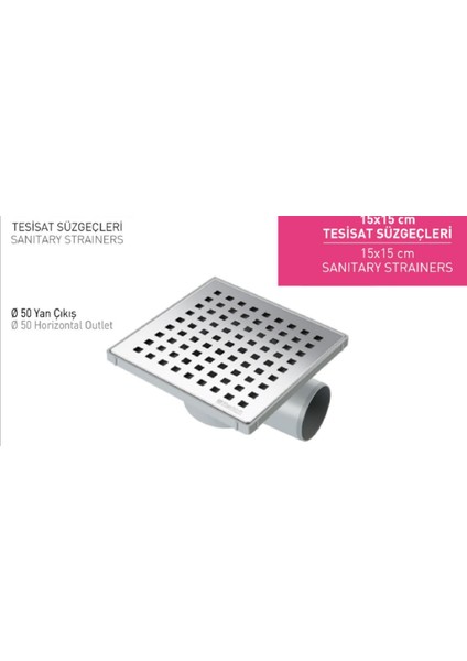 15X15X50 Yer Süzgeci Üstkr.yan.çık. MESAMTS512