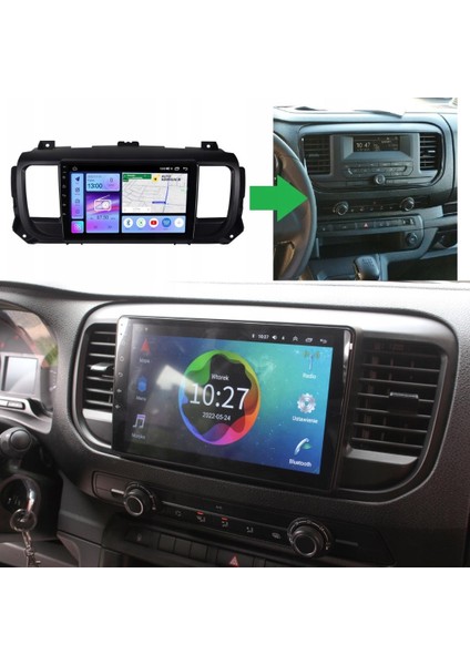 Citroen Jumpy Android Multimedya Sistemi 4-64 For-X (2017-2024) C09038 Ön Kayıt Kamera Hediyeli
