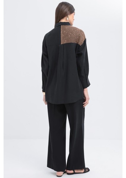 Siyah-File Garnili Gömlek fırsatları