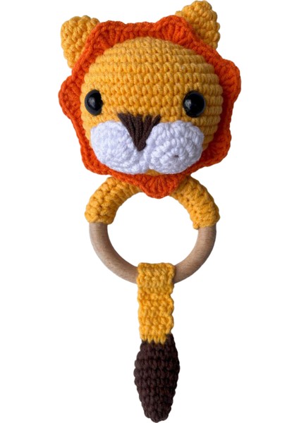Amigurumi Sarı Aslan Çıngırak Dişlik