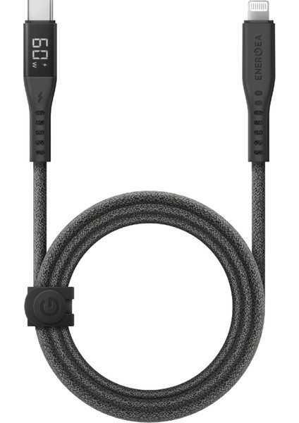 Flow 1.5m 60W Dijital Göstergeli Type-C To Lightning Pd Hızlı Şarj Kablosu