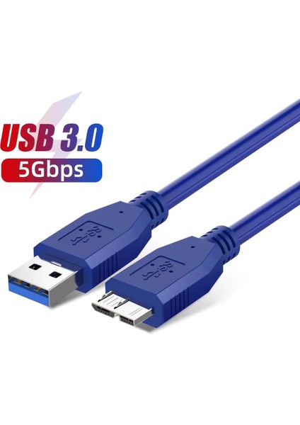 1.5 Metre USB 3.0 HDD Harddisk Kablosu Yüksek Hiz USB 3.0 Tip A Mikro B Kablo Hızlı Veri Aktarma Kablosu 1.5m Cabble