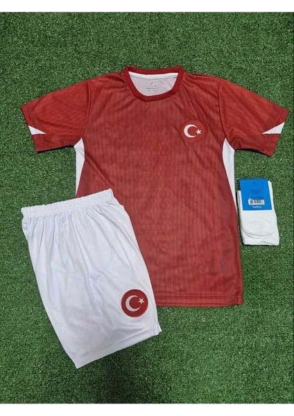 Türkiye A.güler Euro 2024 Avrupa Şampiyonası Çocuk Kırmızı Forması (Forma Şort Çorap) fiyatları
