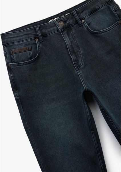 Normal Bel Pamuklu Slim Fit Jean Pantolon - Brad Jean