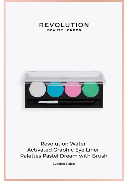 Water Activated Graphic Eye Liner Palettes Pastel Dream With Brush