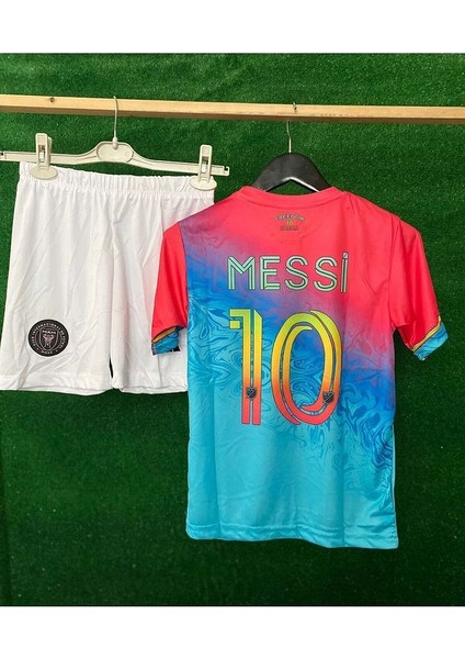 Lionel Messi Inter/miami Özel Tasarım Çocuk Mavi-Pembe Forması (Şort Çorap Forma) fiyatları