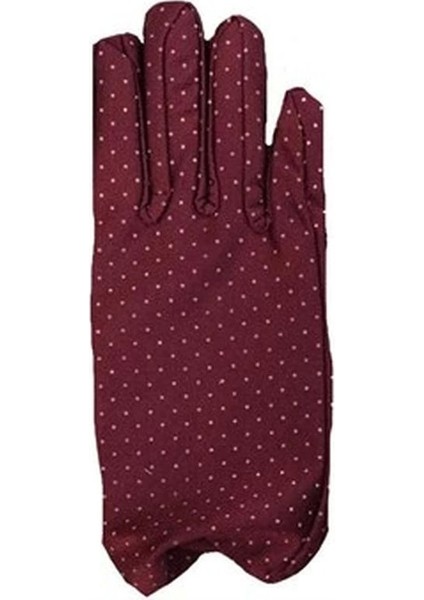 Bordo Renk Puanlı Çocuk Eldiveni