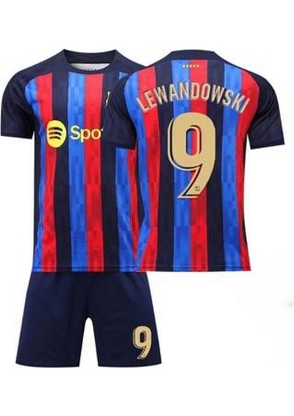 2324 Barcelona-Lewandowski Formaları Çocuk Futbol Antrenman Takımı (Forma Şort Çorap)