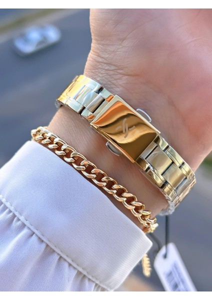 Çelik Kordon 30 mt Suya Dayanıklı 2 Yıl Garantili Kadın Kol Saati+Bileklik BYN.10816.3 modelleri