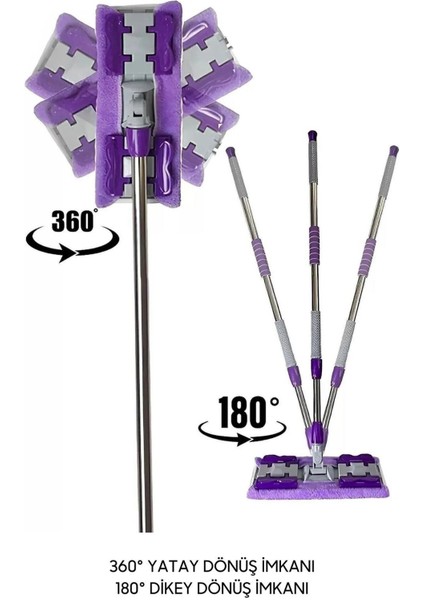 Mandallı Temizlik Seti, Bezi Tak, Çok Yönlü Yer, Duvar ve Tavan Mopu (Yedek Bezli) fiyatları