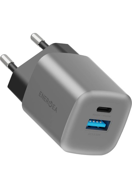 Ampcharge GAN35 35W Type-C ve 30W USB 3.0 Çıkışlı Hızlı Şarj Aleti