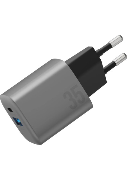 Ampcharge GAN35 35W Type-C ve 30W USB 3.0 Çıkışlı Hızlı Şarj Aleti fiyatları