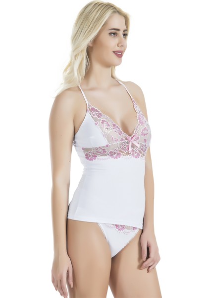 Çapraz Askılı Güpür Dantelli Atlet Külot Takım 080 modelleri