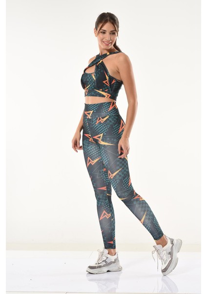 Baskılı Büstiyer Tayt Takım 531 modelleri