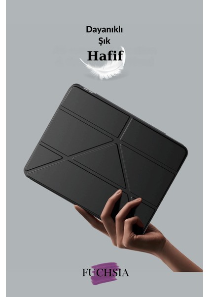 Galaxy Tab S10 Fe Plus Uyumlu 13.1 Inç Kalem Bölmeli Standlı Tri Folding Tablet Kılıfı modelleri