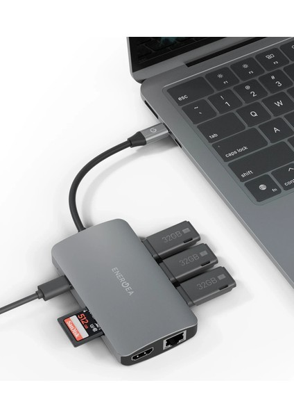 Aluhub Hd Pro 2 100W Type-C Pd Şarj Destekli 8in1 4K Hub Dönüştürücü fırsatları