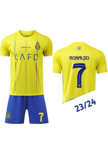 Fc.al-Nassr Sarı Ronaldo Mavi 3 Lü Set Çocuk Forması Yeni Sezon Forma fiyatları