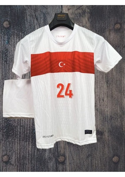 Euro 2024 T.ü.r.k.i.y.e Milli Takım Semih Kılıçsoy Beyaz Çocuk Forması (Forma Şort Çorap)