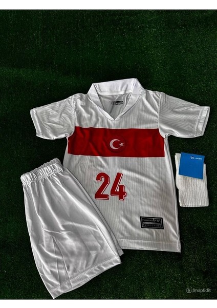 Türkiye Semih Kılıçsoy Euro 2024 Avrupa Şampiyonası Beyaz Çocuk Forması 3lü Set fiyatları