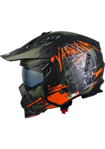 Sw X1-X Seul Warrior Mat Black Army Orange Kask