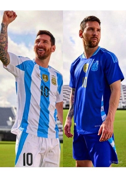 Arjantin Messi 2024 Copa America Iç Saha ve Deplasman Mavi 2 Li Set Forması