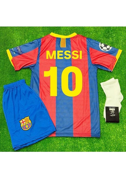 F.c. Barcelona 2010/11 Şampiyonlar Ligi Finali #10 Lionel Messi Çocuk Futbol Forması 3'lü Set fiyatları