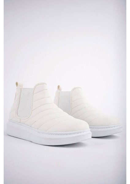 ET205 Boston Bağcıksız Cilt Erkek Spor Bot Bt - Beyaz fiyatları