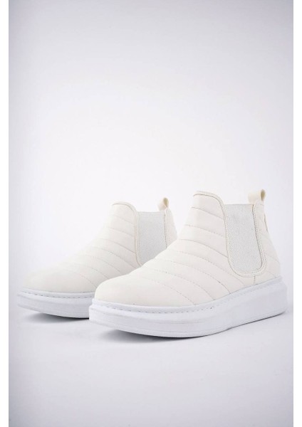 ET205 Boston Bağcıksız Cilt Erkek Spor Bot Bt - Beyaz modelleri