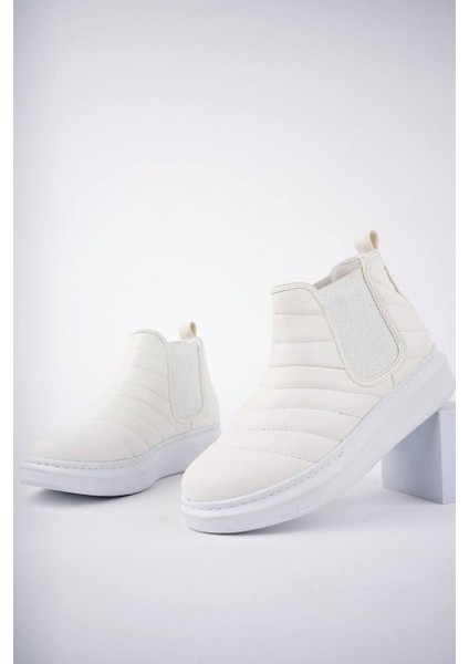 ET205 Boston Bağcıksız Cilt Erkek Spor Bot Bt - Beyaz fırsatları