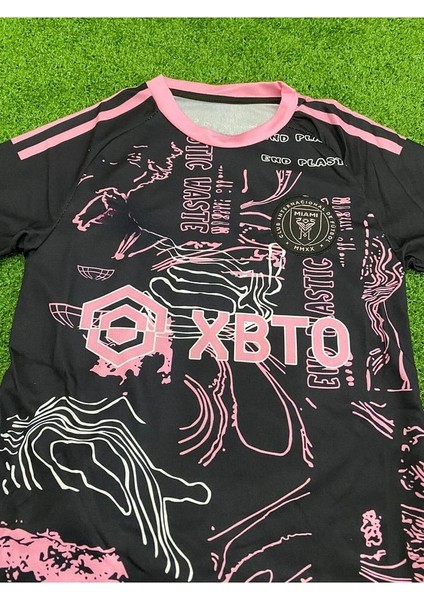 Lionel Messi Inter/miami Özel Tasarım Çocuk Siyah Pembe Desenli Forması (Şort Çorap Forma) modelleri