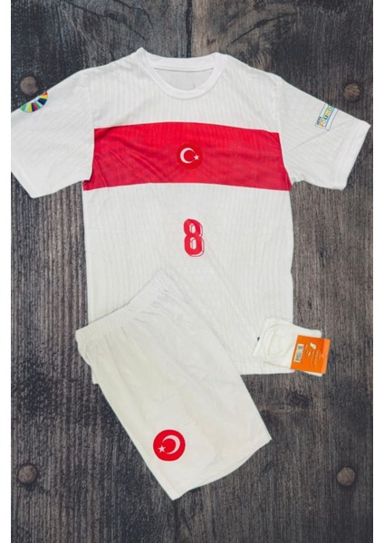 Euro 2024 #8 A.r.d.a. G.ü.l.e.r. Türkiye Milli Takımı Deplasman Çocuk Forması 3'lü Set (Beyaz) fiyatları