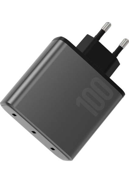 Ampcharge GAN100 2 Adet 100W Type-C ve 1 Adet 35W Type-C Çıkışlı Hızlı Şarj Aleti