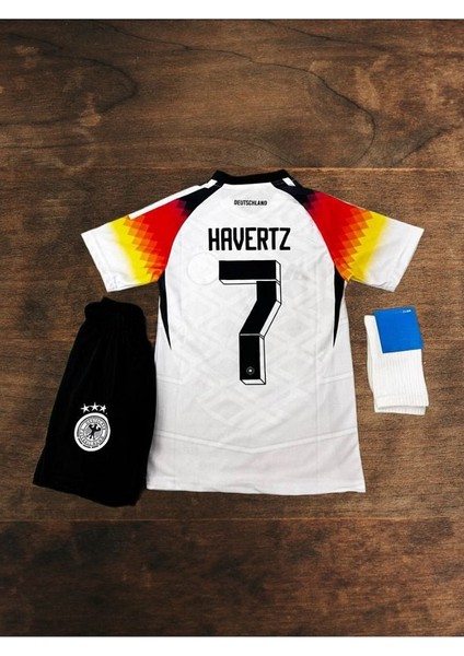 Almanya 2024 Kai Havertz Iç Saha Beyaz Çocuk Forması Forma Şort Çorap