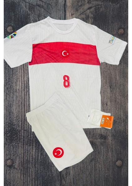 Türkiye 2024 Avrupa Şampiyonası A.r.d.a Güler Beyaz Çocuk Forması (Forma Şort Çorap)