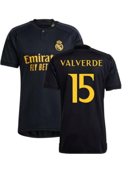 R./m.a.d.r.i.d Yeni Sezon Federico Valverde Siyah Düğmeli Forması fiyatları