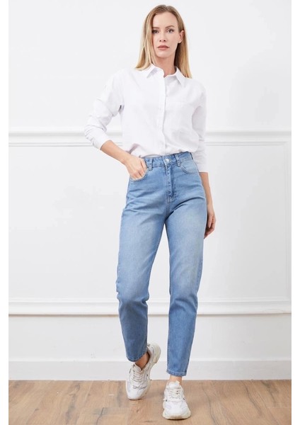 Yüksek Bel Mom Jean Pantolon