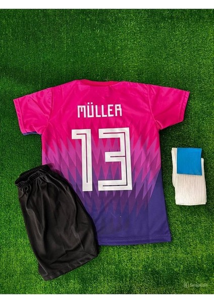 Almanyaa Thomas Müller Euro 2024 Yeni Sezon Çocuk Forması Pembe