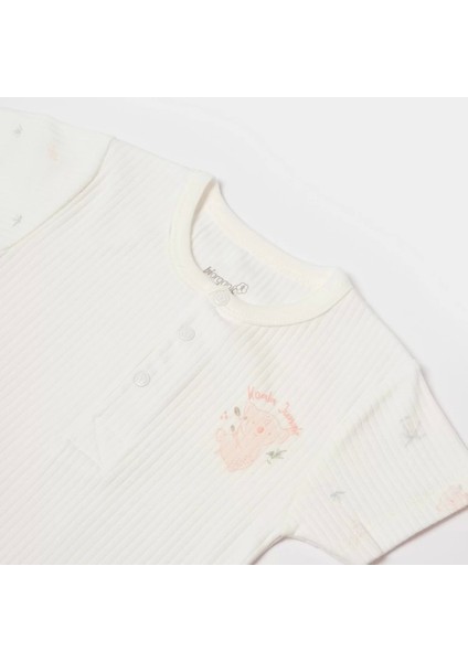 Koala Jungle Kısa Kol Bebek Body Pembe modelleri