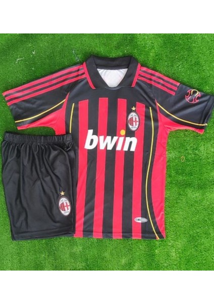 Ac Milan 2008/9 Sezon Retro Futbol Çocuk Forması 3'lü Set (Siyah)