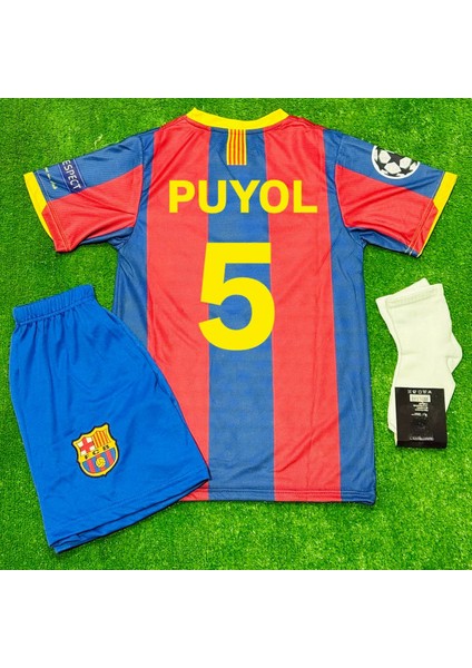 F.c. Barcelona 2010/11 Şampiyonlar Ligi Finali #5 Puyol Çocuk Futbol Forması 3'lü Set