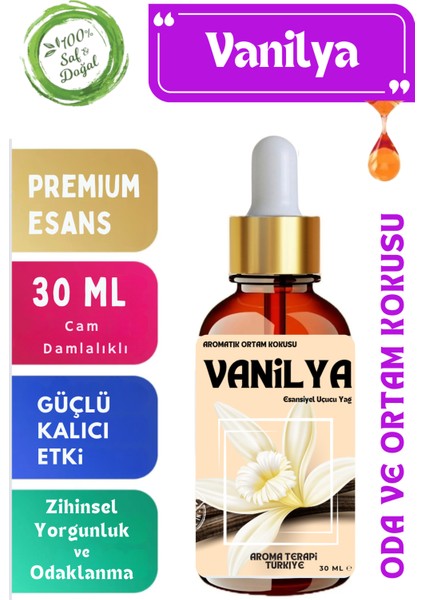 Vanilya -Esansiyel Koku Yağı 30 Ml- Oda ve Ortam Kokusu
