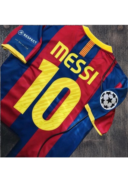 Fc. B.a.r.c.e.l.o.n.a 2011 Sampiyonlar Ligi Finali #10 Lionel Messi Nostalji Erkek Futbol Forması